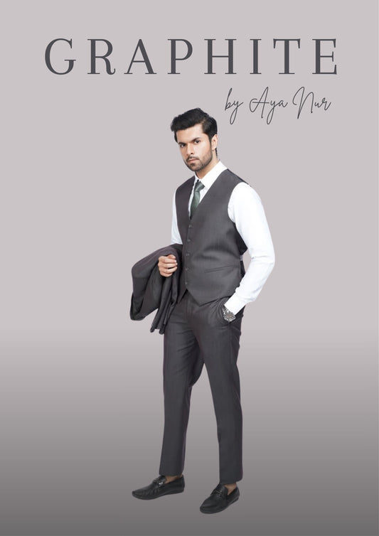 Graphite – Bespoke Charcoal Grey 3 Piece Suit | Tailored Men’s Wedding & Formal Suit UK